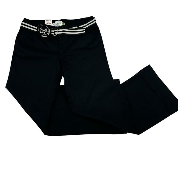 Old Navy Low Rise Wide Leg Cuffed Stretch Pants with belt Y2K 2005 NWT - Picture 2 of 15